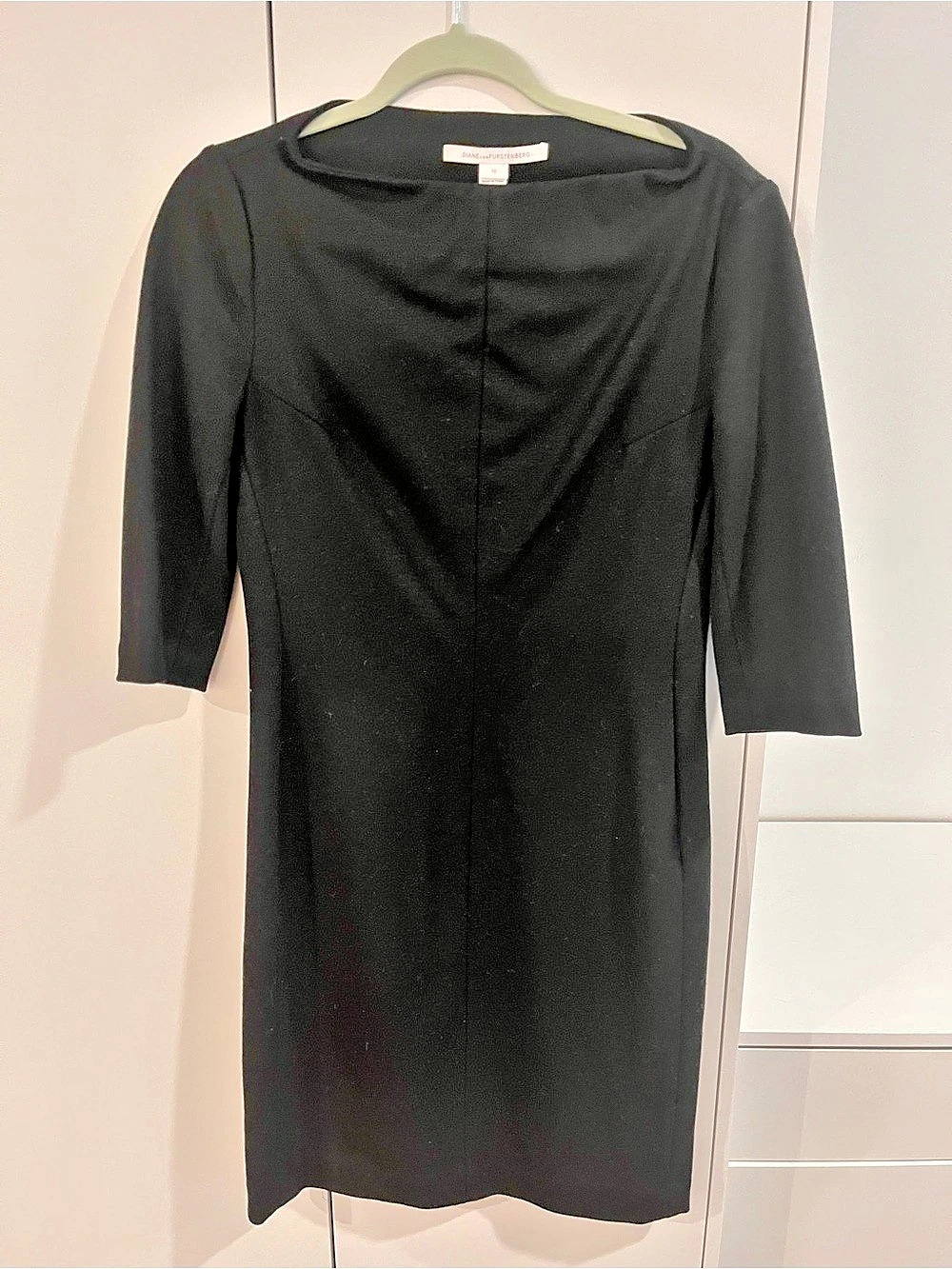Diane von Furstenberg Classic Black Midi Dress Size 10